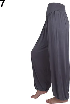 Produktbild von Damen lange Hosen Bauchtanz Boho Sports Wide Hose Dunkelgrau XL