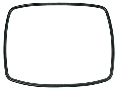 A black rubber seal for an oven door, presented on a white background.