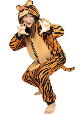 Produktbild von Tiger Onesie Kostüm Größe: S-M