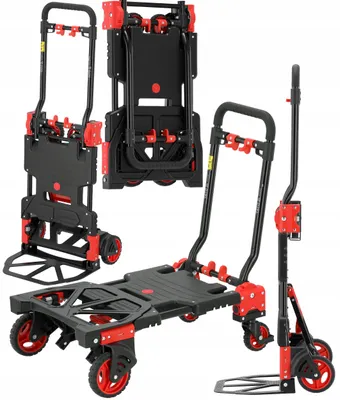 Zdjęcie produktu dla Składany wózek transportowy 2 w 1, wózek ręczny o nośności do 137 kg