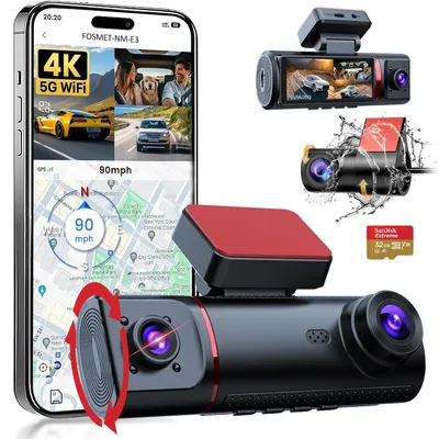 Produktbild von 3 Channel 3.16" IPS-Bildschirm,mit GPS,WiFi,Auto kamera Dashcam，170°Weitwinkel WDR,Loop-Aufnahme,Parküberwachung,Unterstützt 256GB Max