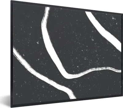 Produktbild von MuchoWow® Gerahmtes Poster Linie - Minimalismus - Gestaltung 80x60 cm - Poster mit Schwarzem Bilderrahmen Wandposter Rahmen Foto Bilder - Schwarzem - Mit Gestell