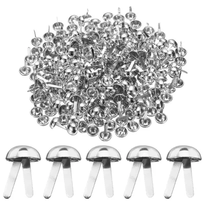 Productafbeelding van Voorbeeldverpakking met klemmen - 500 stuks metalen klemmen met ronde kop - voor knutselen en scrapbooking - 12mm x 20mm, zilverkleurig