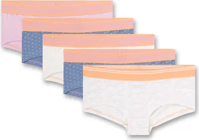 Produktbild von Sanetta Mädchen Cutbrief, 5er Pack - Slip, Unterhose, Jersey, Punkte Weiß/Blau/Flieder 176