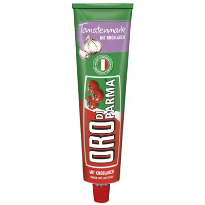 Zdjęcie produktu dla Przecier pomidorowy Oro di Parma z podwójnie skoncentrowanym czosnkiem 200g