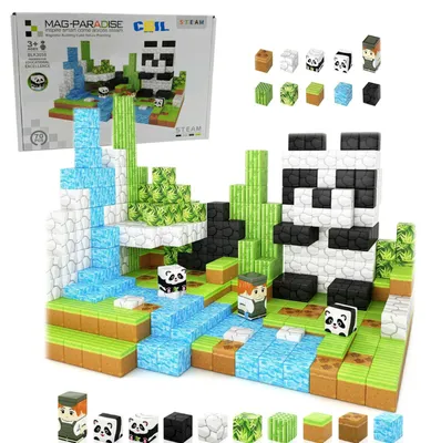 Obrázek produktu pro Lebula magnetické kostky panda 70 prvků