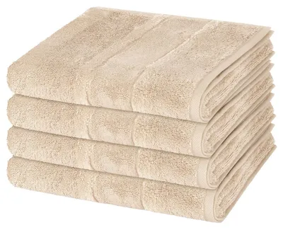 Produktbild von Cawö Noblesse 4 X Handtuch im Set Extraflauschige Veloursstreifen, Hochwertige Baumwollqualität, Pflegeleicht und trocknergeeignet 4er Set