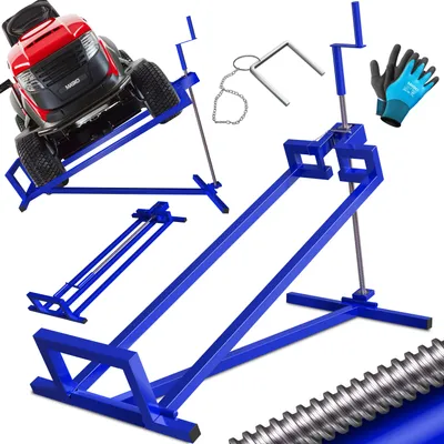 Produktbild von MASKO® Rasentraktor Heber 400kg Aufsitzmäher Hebevorrichtung Rasentraktorheber Reinig.Hilfe Hebebühne inkl. Arbeitshandschuhen & Bürste