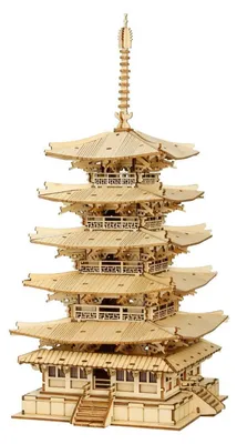 Produktbild von 3D Puzzle Pagode Holzmodell Bausatz DIY Bastelset Dekoration Geschenk
