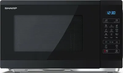 Produktbild von SHARP YC-MG252AE-B Mikrowelle mit Grill, 11 Leistungsstufen, 25 Liter, volldigitale Steuerung, schwarz
