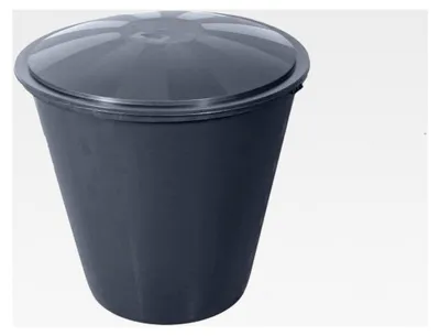 Produktbild von Runde Regentonne mit Deckel und Hahn 210L grau