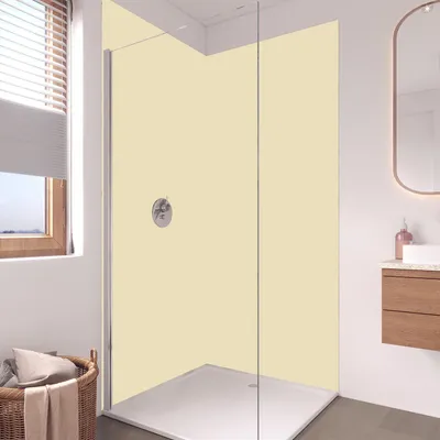 Produktbild von Duschrückwand Wandverkleidung für Dusche aus ALU 0,3 cm - 120 x 200 cm - RAL Hellelfenbein