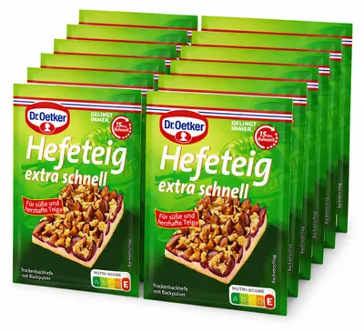 Zdjęcie produktu dla Drożdże instant Dr. Oetker, do ciasta drożdżowego, bardzo szybkie, 32g, opakowanie 18 sztuk