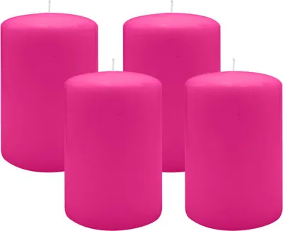 Produktbild von 4er Set Adventskranzkerzen Fuchsia Pink Ø 100 x 150 mm