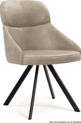 Produktbild von Esszimmerstuhl drehbar (8er-Set) Diann 52x82x63 Schwarz/Natur