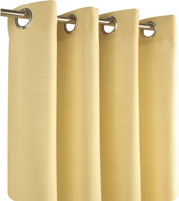 Produktbild von Vorhang gelb 140x245 cm Ösen blickdicht Struktur Leinenoptik uni Gardine