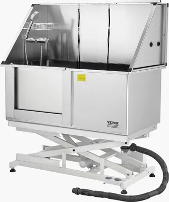 Obrázok produktu pre 127 cm Elektrická vaňa na kúpanie psov z nehrdzavejúcej ocele s vodným filtrom vľavo