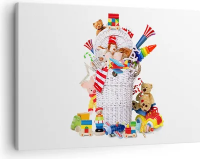 Produktbild von Bild auf Leinwand - Leinwandbild - Spielzeug Kinder Spaß Freunde - 70x50cm - Wand Bild - Wanddeko - Leinwanddruck - Bilder - Kunstdruck - Wanddekoration - Leinwand bilder - Wandkunst - AA70x50-3197
