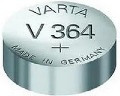 Produktbild von Varta 1x 1.55V V 364, Silberoxid, Button/coin, 1.55 V, 2.15 mm, 6.8 mm, 0.33 g