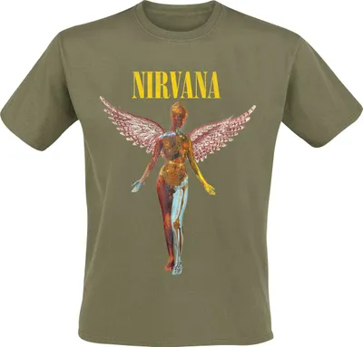 Produktbild von Nirvana T-Shirt Herren Angel grün Band-Merch, Bands 100% Baumwolle XL