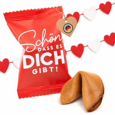 Produktbild von Glückskekse Schön, dass es dich gibt, Karamell-Zimt, 25 Stück