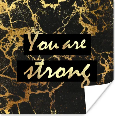 Produktbild von MuchoWow® Poster Zitat - Motivation - Gold - Marmor 75x75 cm - Wand Dekoration