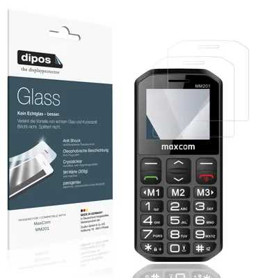 Obrázek produktu pro 2x ochranná fólie pro telefon MaxCom MM201 - nárazuvzdorná fólie 9H, značka dipos, materiál: tvrzené sklo