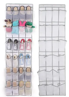 Schoenenorganizer für die Tür, 24 Taschen, weiß, 48x168 cm