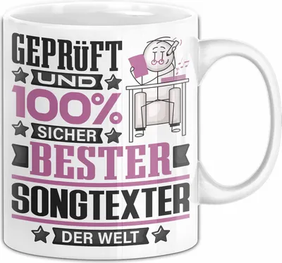 Produktbild von Songtexter Geschenk Lustiger Spruch für Songtexter Geschenkidee Bester Songtexter Der Welt (Weiß)