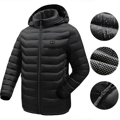 Produktbild von Beheizte Uni-Jacke, Heizmantel für Damen & Herren, wasserabweisend, mit zwei Heizstufen und inklusive Batterie