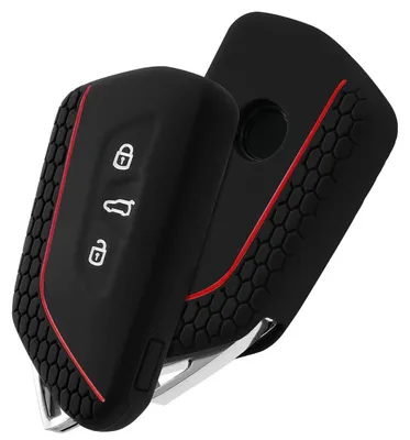 Produktbild von Autoschlüssel Hülle Silikon für VW Golf 8 Seat Leon MK4 ID.3 Tarraco Ateca Skoda Octavia Cupra Schwarz