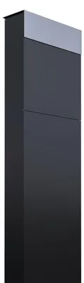 Produktbild von Standbriefkasten The Box in Schwarz mit Edelstahlklappe