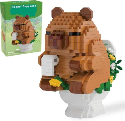 Produktbild von Klemmbausteine Set 610 Teile, 3D-Puzzle, Kapibara, Tischdekoration, für Kinder und Erwachsene