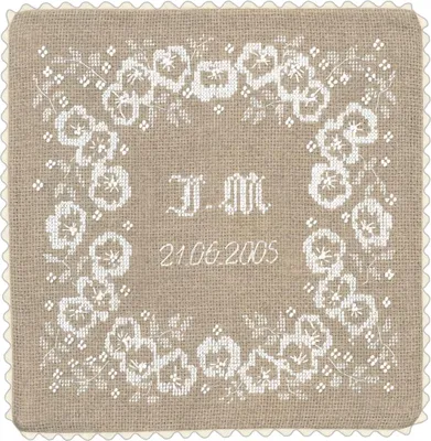 Produktbild von Le Bonheur des Dames Kreuzstich Stickpackung "Hochzeitskissen IV", Zählmuster, 20x20cm