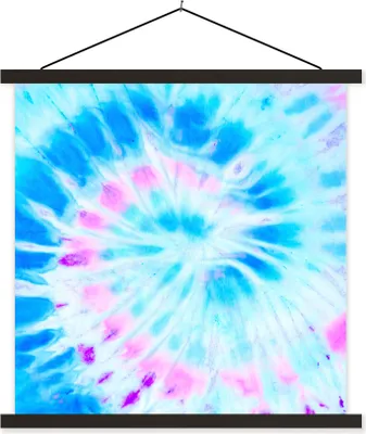 Produktbild von MuchoWow® Textilposter Sommer - Krawattenfärbung - Spirale 90x90 cm mit schwarzem Rahmen - Magnetisches