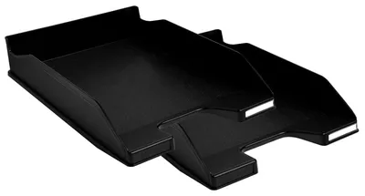 Image de Exacompta 2x Corbeille à courrier Combo Midi Ecoblack Noir 113014SD