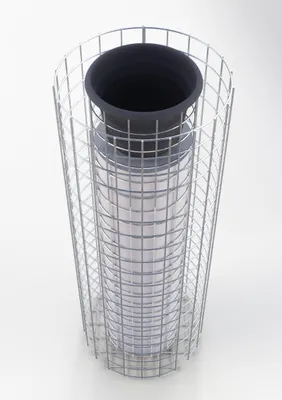 Produktbild von Blumensäule Höhe 102 cm rund, Durchmesser 37 cm, MW 5 x 5 cm, feuerverzinkt inkl. Topf