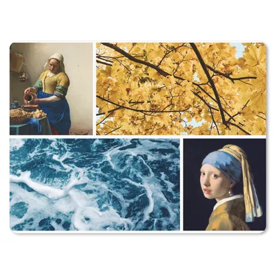 Produktbild von MuchoWow® Mauspad Mousepad Milchmädchen - Mädchen mit Perlenohrring - Collage 23x19 cm - Mousepads - Maus Mat - Pad - Mausunterlage - Schreibtischunterlage - Mauspad