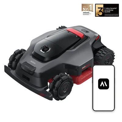 Produktbild von MOVA LiDAX Ultra 1000 AWD Mähroboter, 1000 m², Allradantrieb, 3D-LiDAR & AI-Dual-Vision, ohne Begrenzungskabel