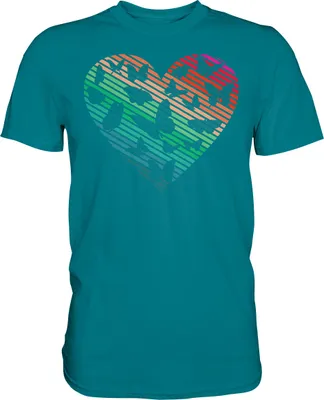 Produktbild von Frauen Retro Schmetterling Herz T-Shirt – Diva Blue / M