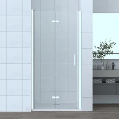Produktbild von Nischentür Duschtür Duschwand Glaswand Duschabtrennung Duschkabine 70cm falt- /drehbar H185cm
