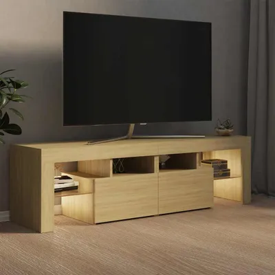 Produktbild von TV-Board "Plötzky" aus Spanplatte in Sonoma-Eiche. Abmessungen (L/B/H) 140x35x40 cm