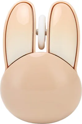Imagen del producto de Ratón inalámbrico con forma de conejo, 2.4G, sensibilidad DPI ajustable, alcance efectivo de 10 metros, funciona con batería, silencioso, ideal para juegos, color "té con leche"
