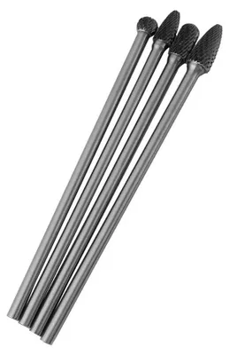 Zdjęcie produktu dla Wiertło stożkowe z węglika wolframu, 6 mm, zestaw 4 sztuki