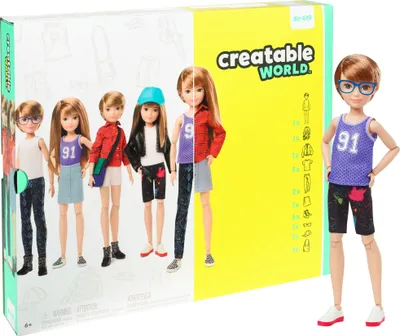 Image de Set de personnages Creatable World Deluxe, poupée personnalisable aux cheveux blonds roux et lisses