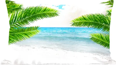 Produktbild von MuchoWow® Zierkissen Sofakissen Wohnzimmer Dekokissen 50x30 cm Tropisch - Strand - Meer - Wohnzimmerdekoration - Polster mit Photo