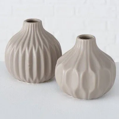 Produktbild von Vase Lenja Steingut beige Töne Höhe 11cm  2 x Stück