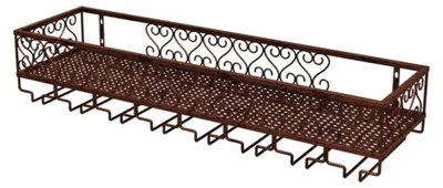 Image de Porte-bouteilles à verre - Étagère à vin industrielle en métal - 80 cm - Bronze