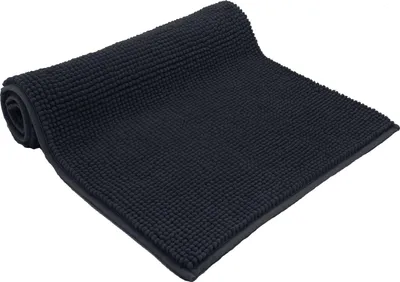 Produktbild von heimtexland ® Badvorleger Chenille Super Flauschig Saugstark Badteppich Badematte  Typ771 Schwarz 50 x 80 cm