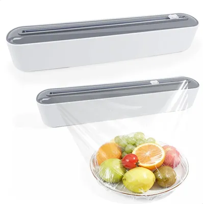 Produktbild von Sonstige Küchenhelfer Frischhaltefolienspender mit Saugnapf, Spender Frischhaltefolie mit Cutter, Frischhaltefolie Schneideeisen für Wandmontage, Foli